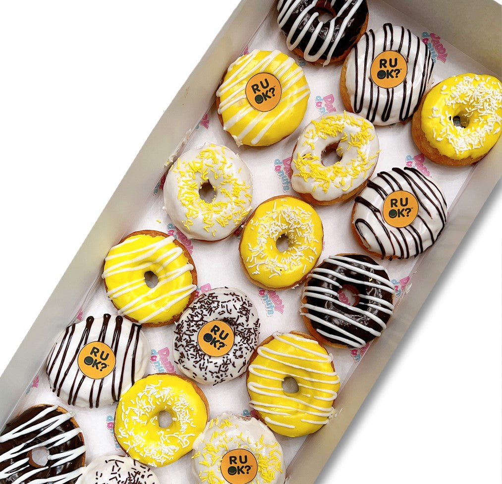 20 Pack R U OK? Day Treat Size Donuts – Daddy Donuts