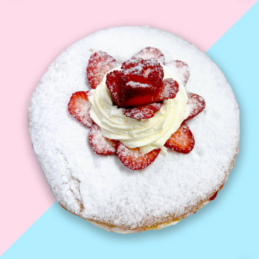 Strawberries and Cream Donut Cake